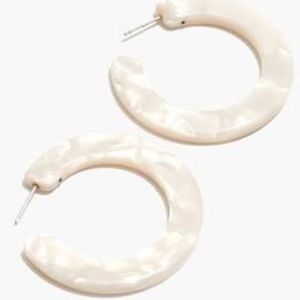 Madewell White Acetate Hoop Earrings